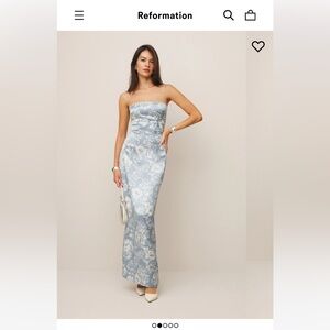 Reformation - Frankie Silk Dress - Blue